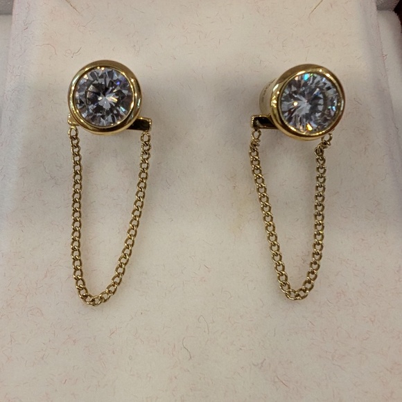 Michael Kors Stud Earrings with Chain - Picture 1 of 2